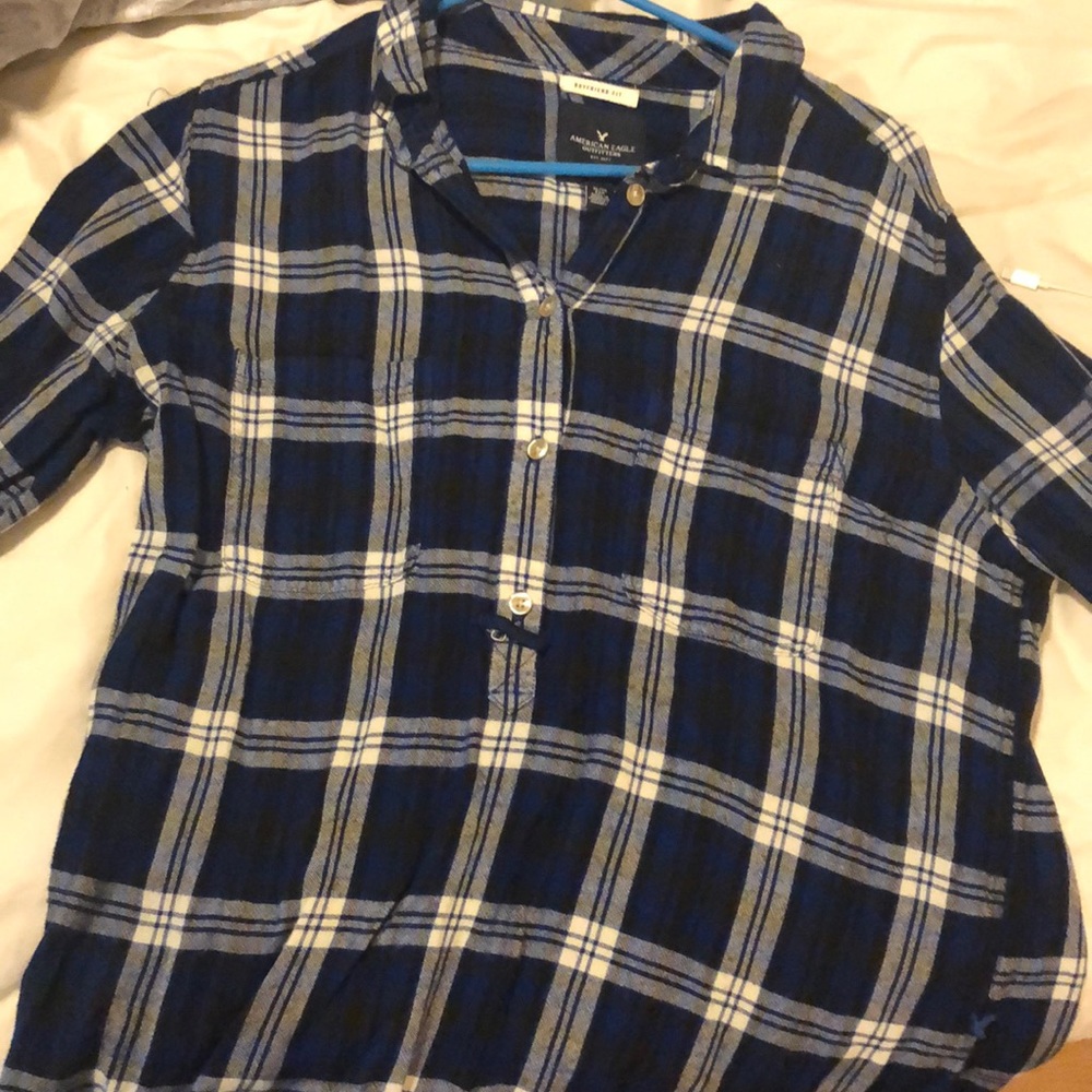 American Eagle boyfriend fit plaid pullover
